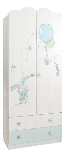 Бонни Шкаф комбинированный (с ящ. 2-створчатый) белый рамух/Кэнди. Фото №1