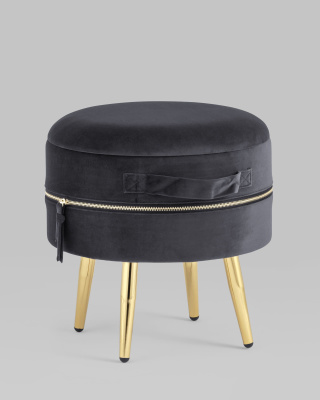 Пуф Тильда велюр антрацит. Фото