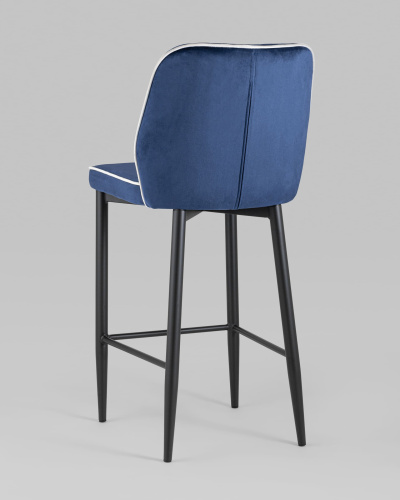 Стул полубарный Лоренс велюр синий. Фото №7