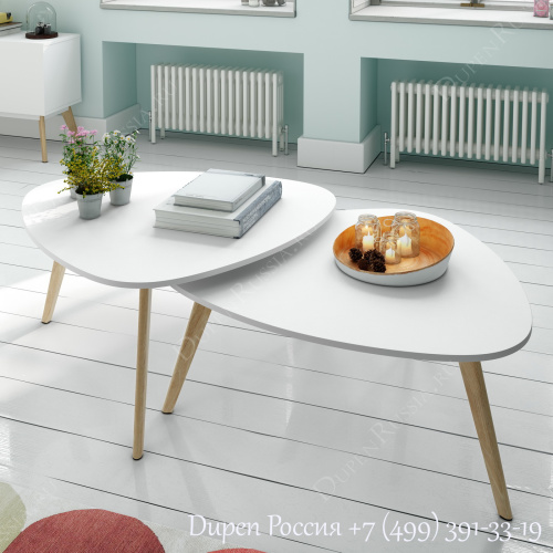 Комплект из двух столиков DUPEN CT-901 Белый. Фото №1