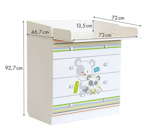 Комод пеленальный Polini Kids Simple 1580, белый. Фото №6