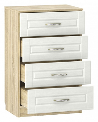 (Сильва) НМ 040.38 Комод Оливия / дуб сонома / белый. Фото